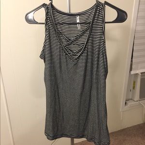 Cold shoulder Striped Shirt